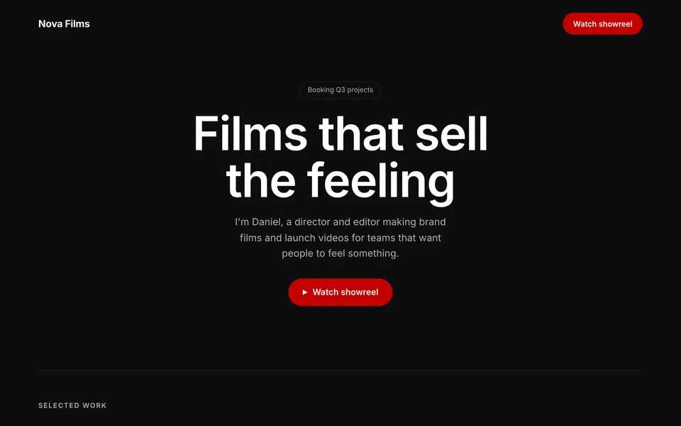 Video Portfolio template preview